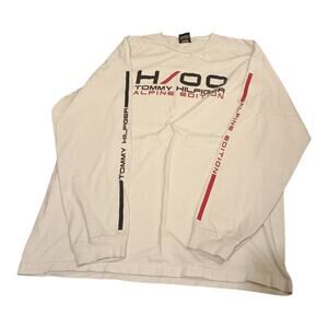 Tommy Hilfiger Alpine Vintage 90s Gear‎ T Shirt Adult XXL White Long Sleeve Mens